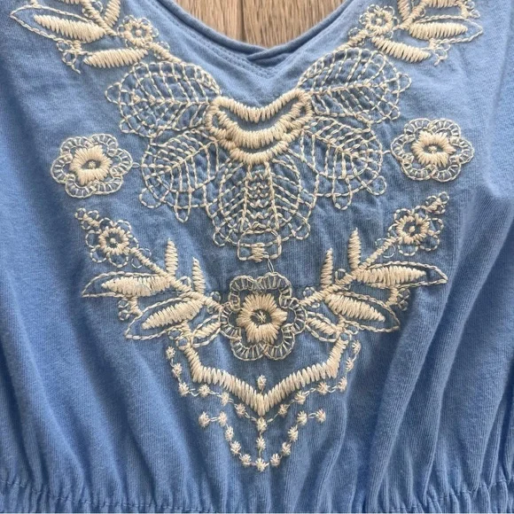 Johnny Was Light Blue Embroidered Julien Tier Dress NWT - Picture 3 of 10